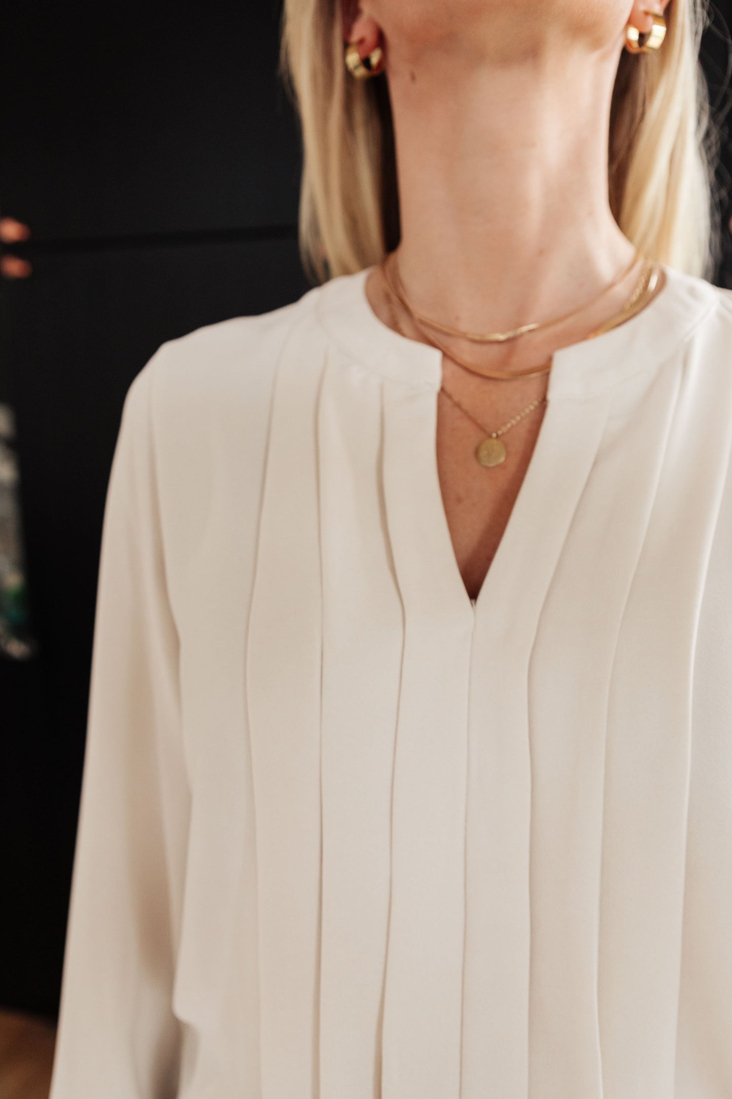 On Call Office Blouse in Cream