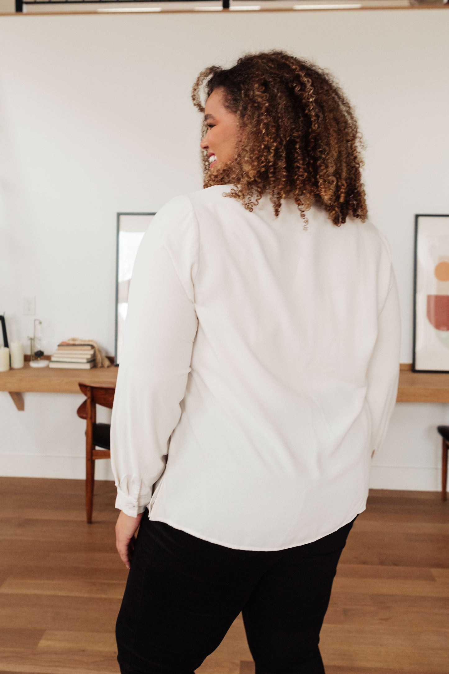 On Call Office Blouse in Cream