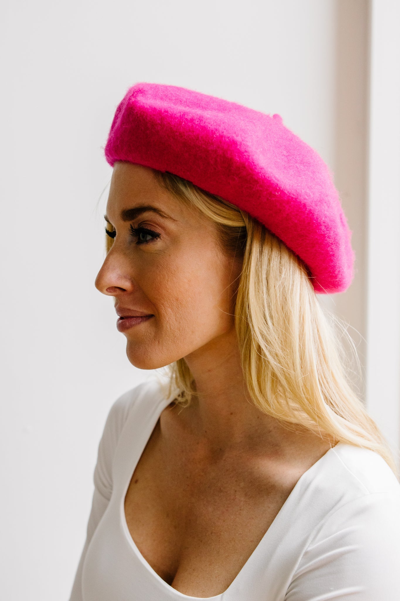 Ooh La La Beret in Hot Pink