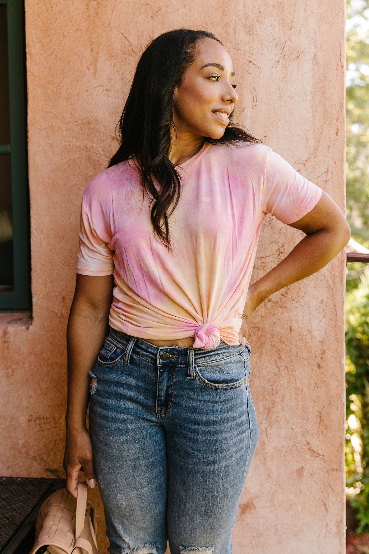 Orange Sherbet Tie Dye Top