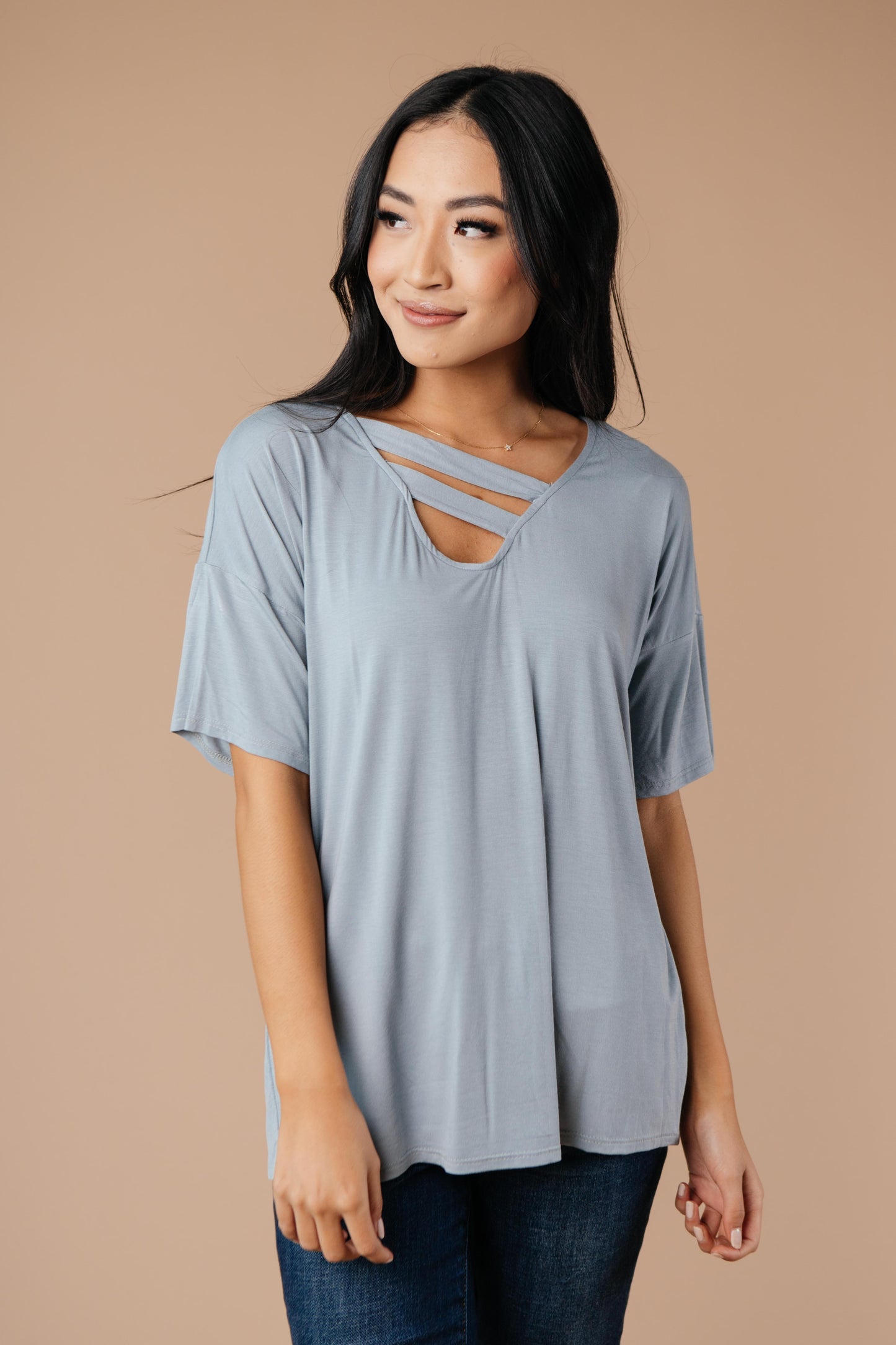 Parallel Universe Top In Dusty Blue