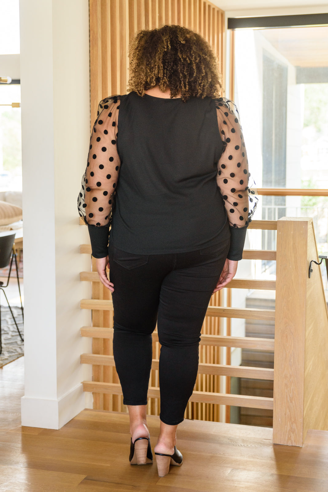 Perk Up Sheer Polka Dot Long Sleeve