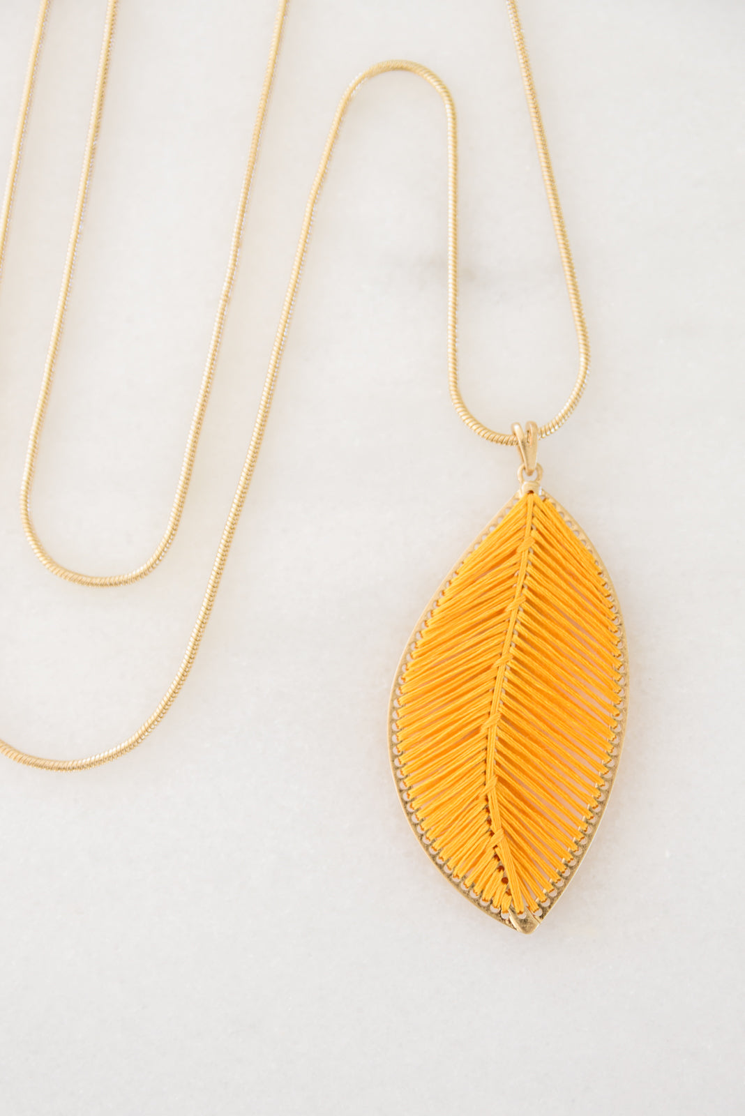 Phoebe Thread Leaf Pendant