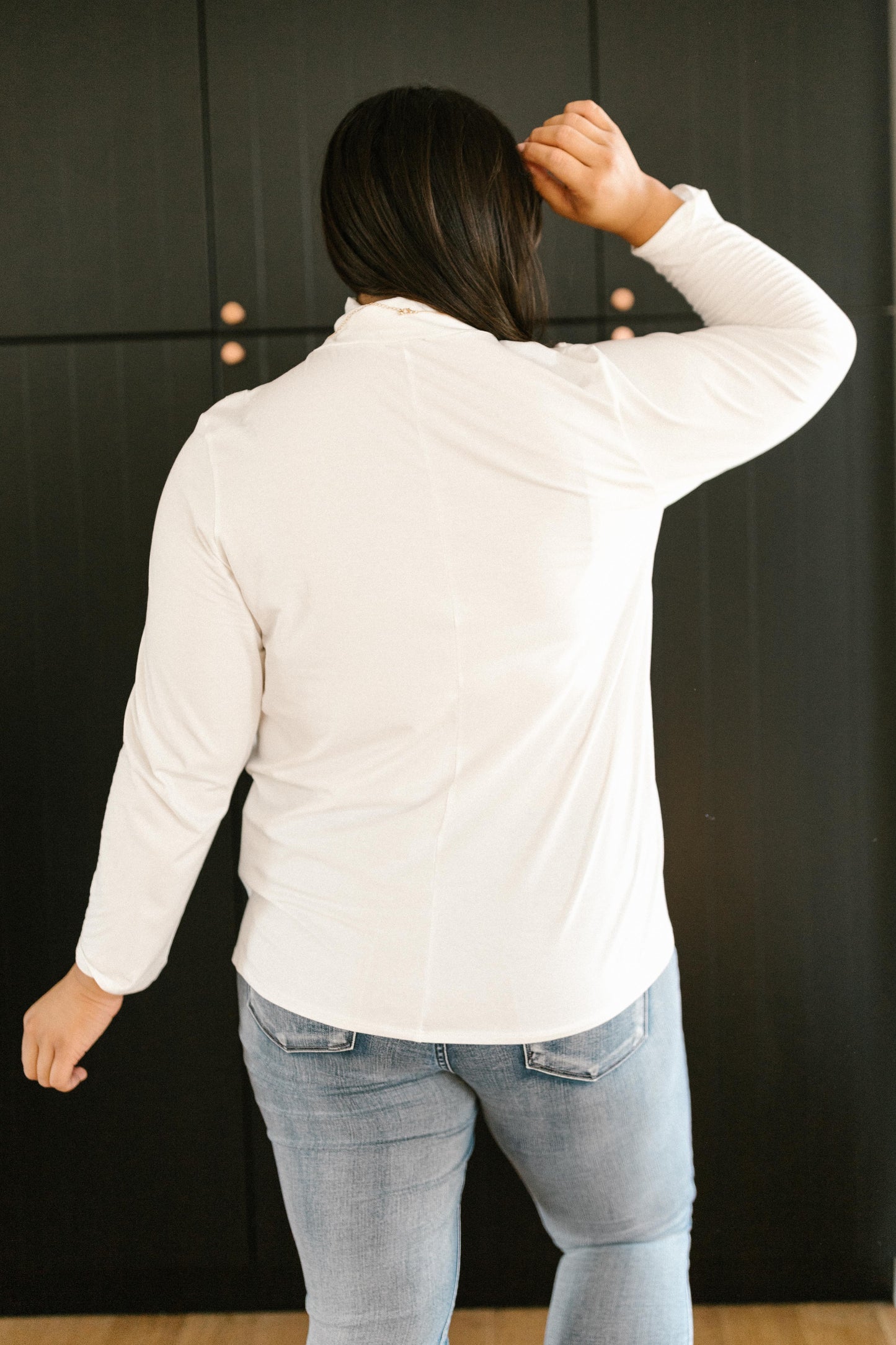 Plain Jane Turtle Neck Top in White