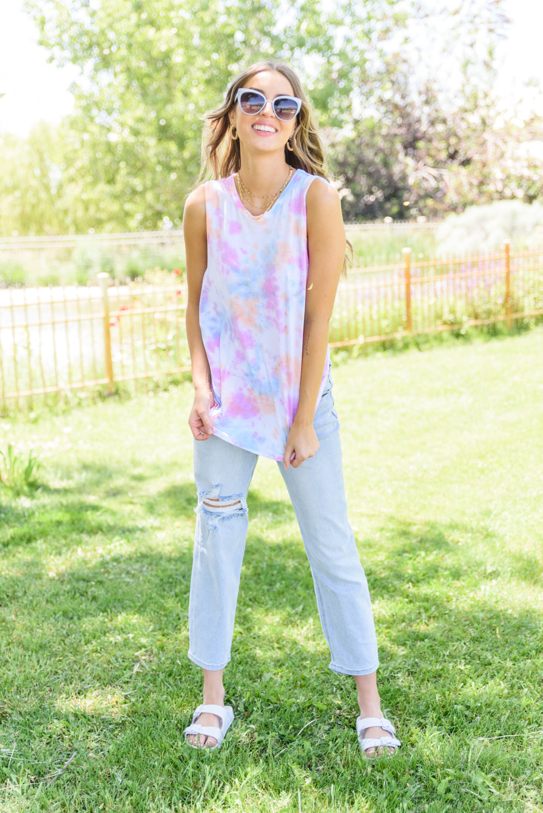 Rainbow Light Tie-dye Tank