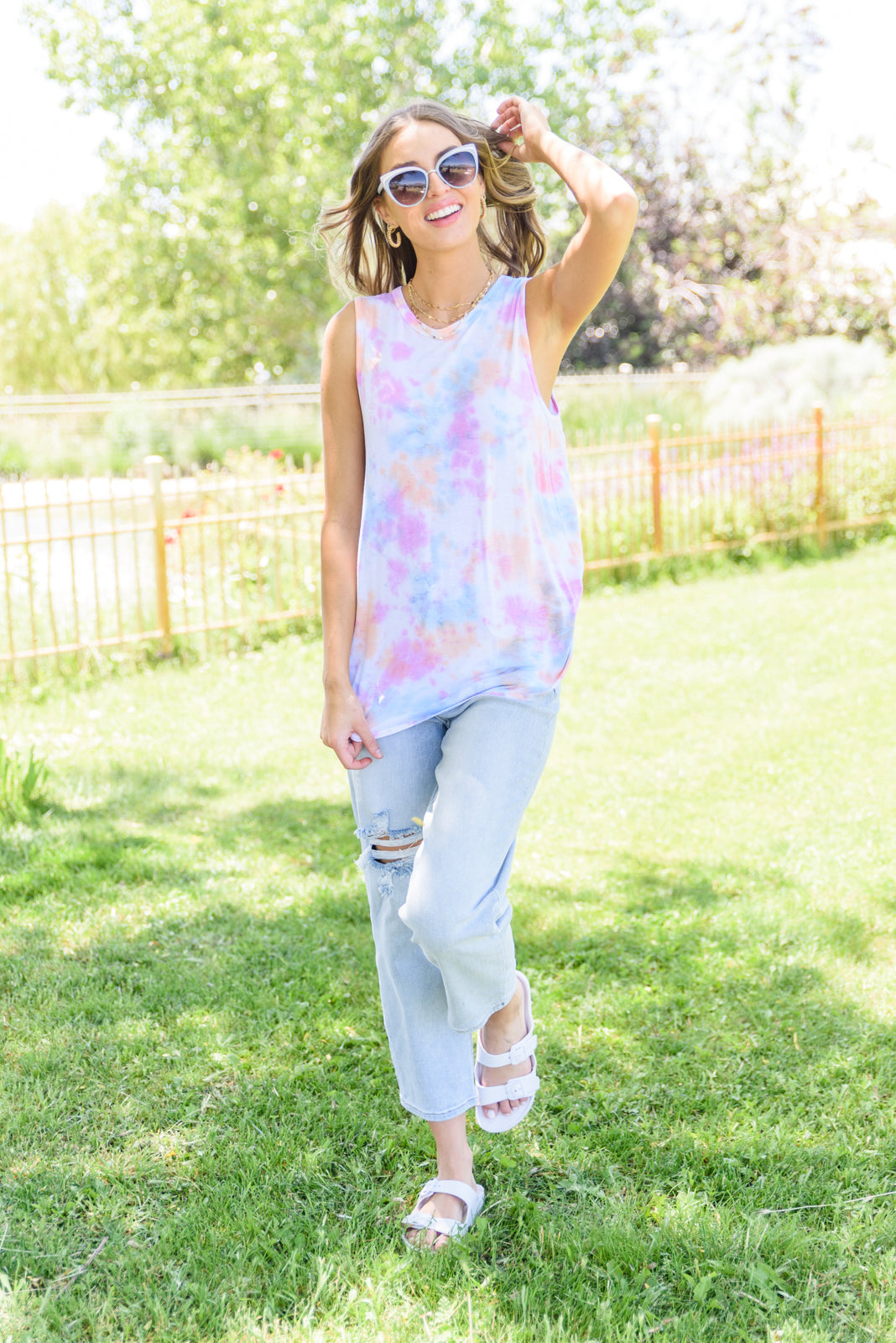 Rainbow Light Tie-dye Tank