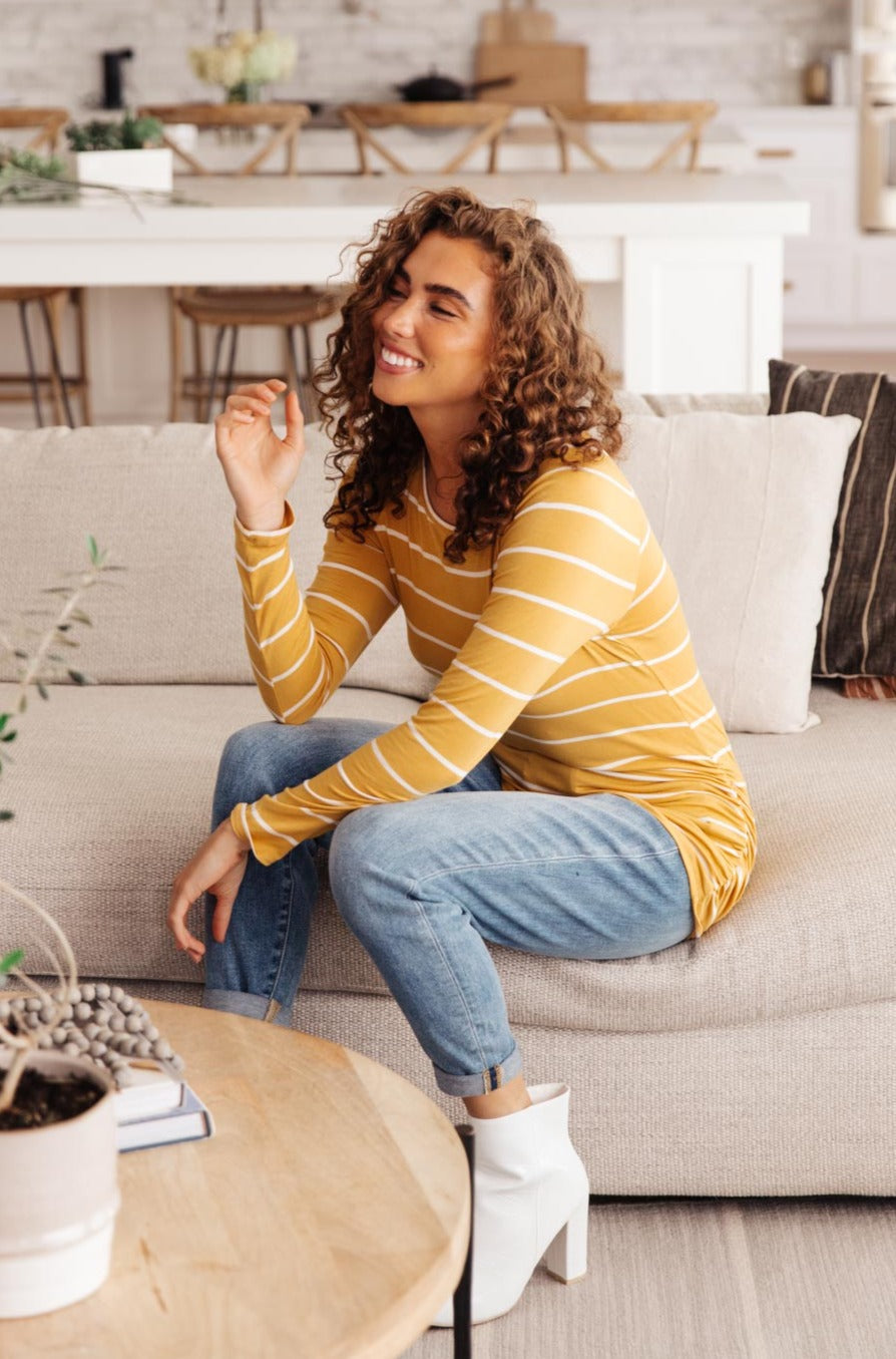 Sailing Stripes Top in Yellow