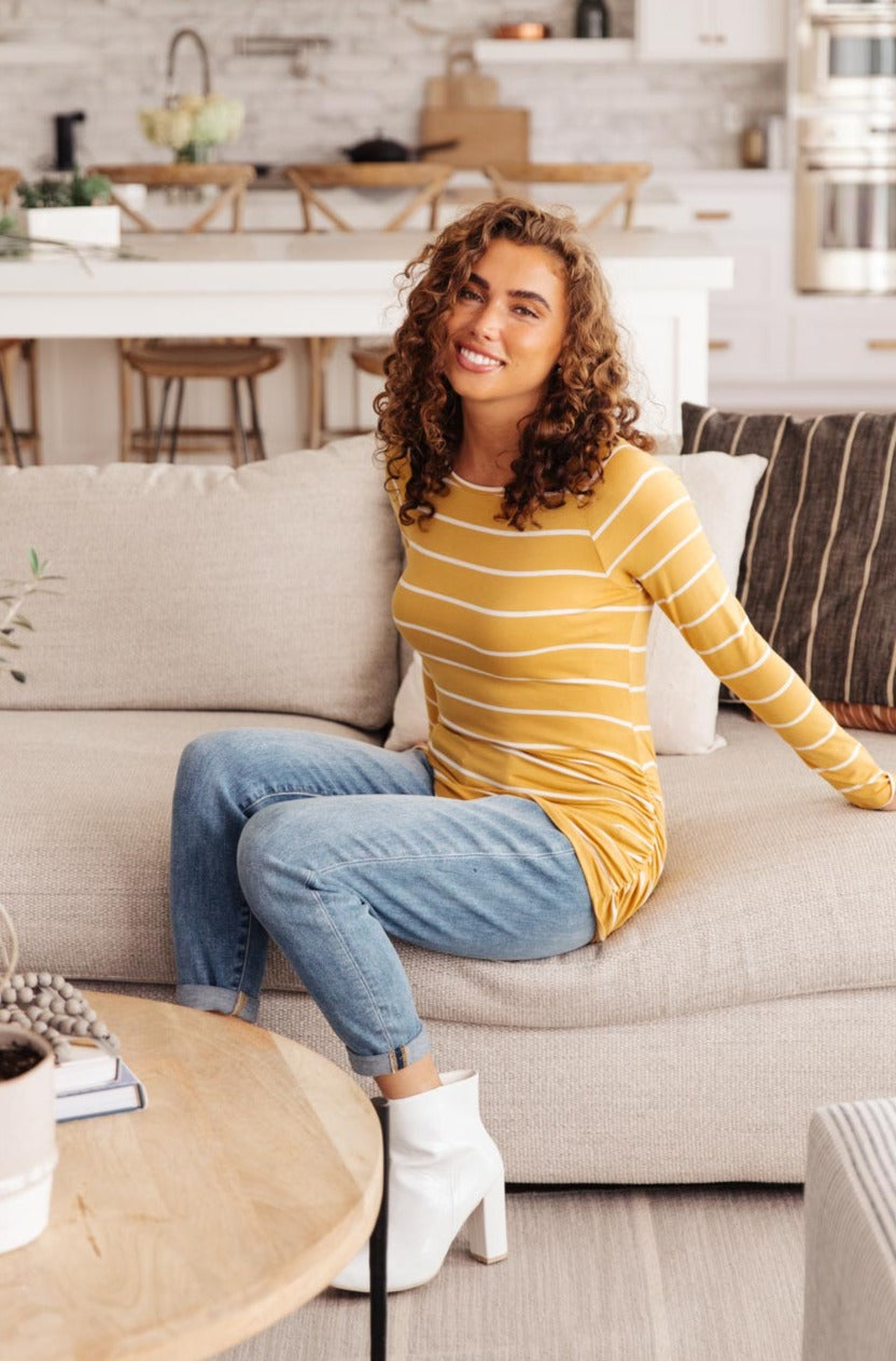 Sailing Stripes Top in Yellow