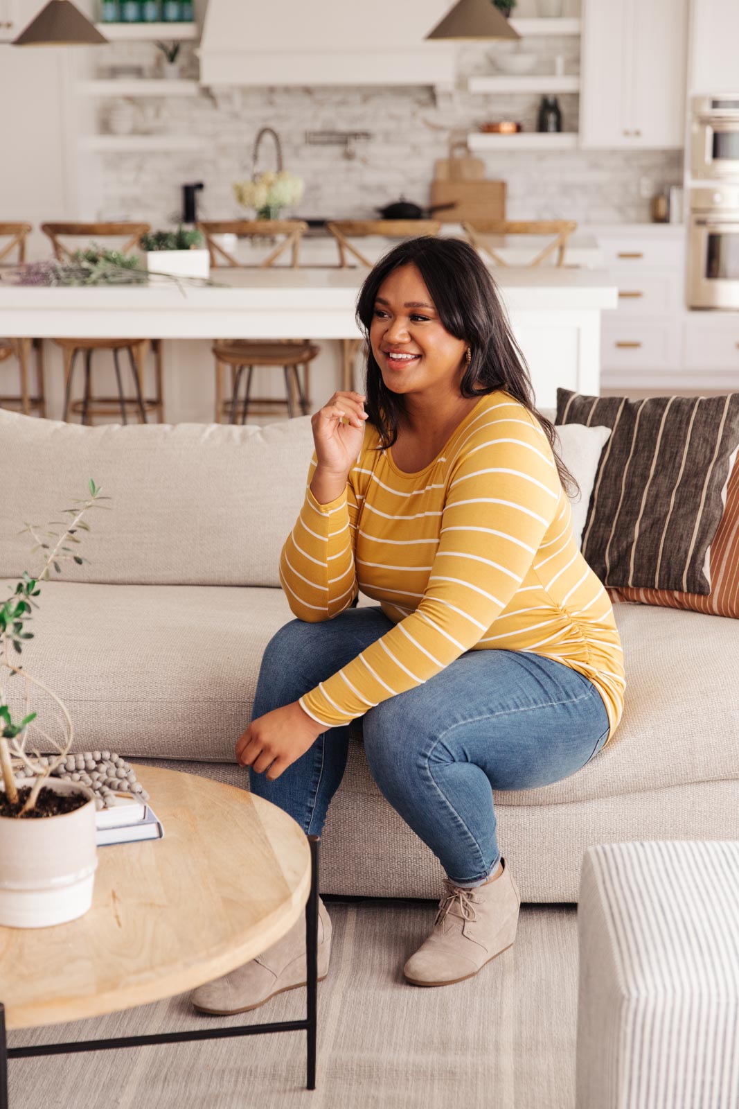 Sailing Stripes Top in Yellow