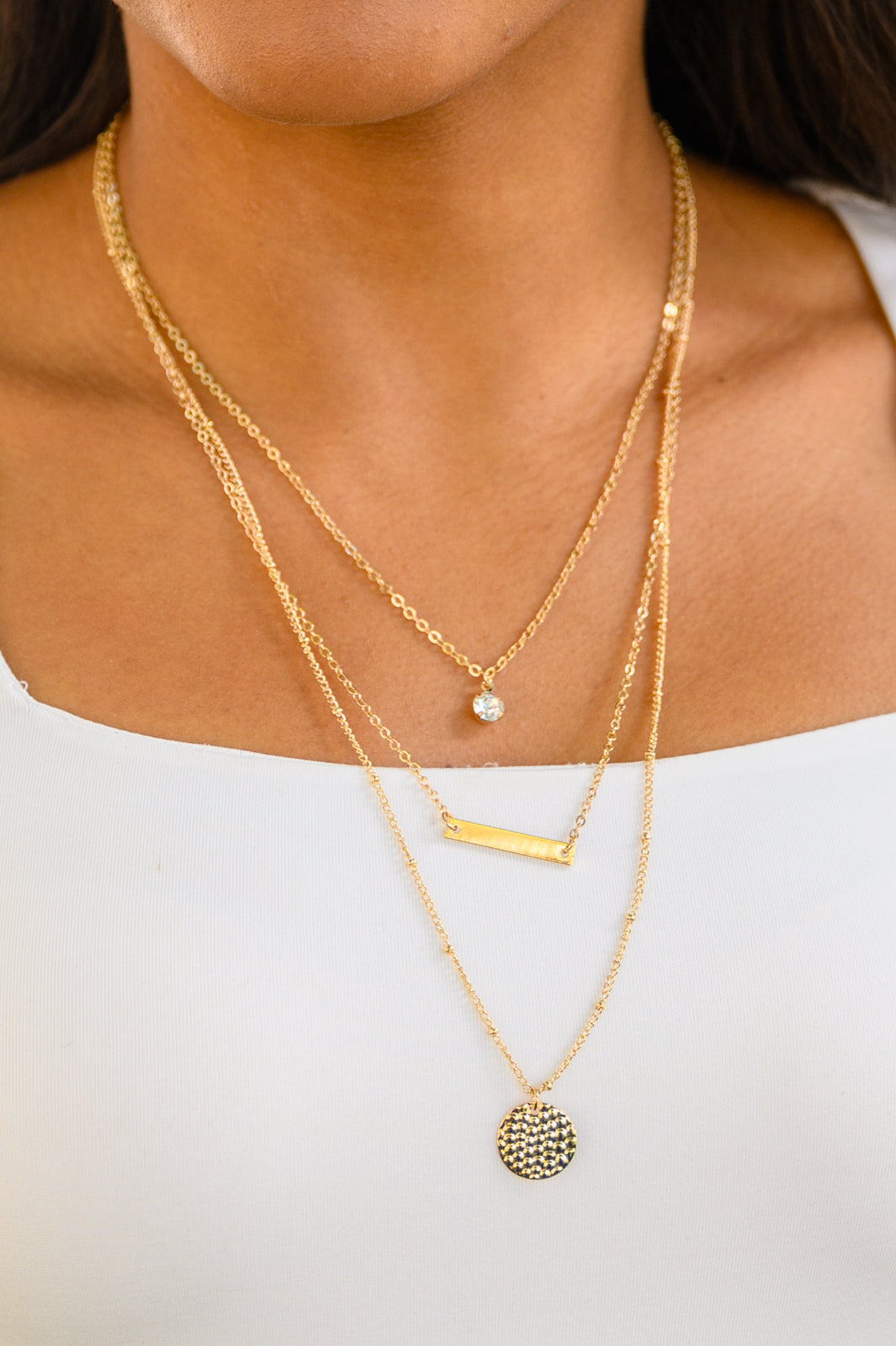 See You Soon Layered Necklace In Gold