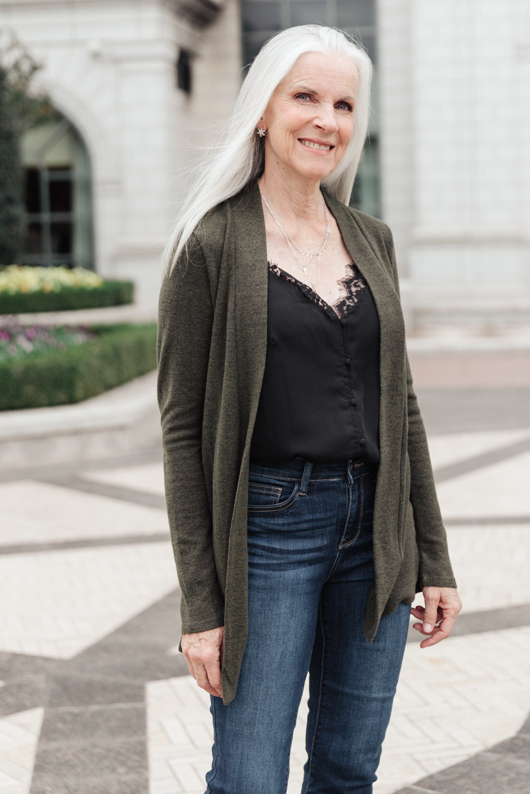 Sienna Sweater knit Cardigan In Olive