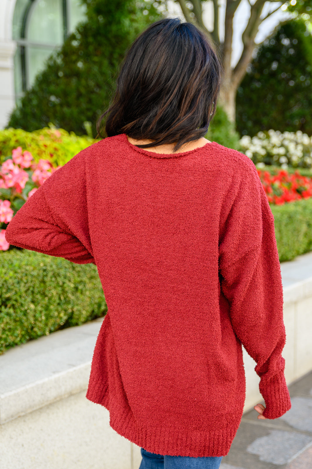 Start Of Something New V Neck Sweater In Burgundy