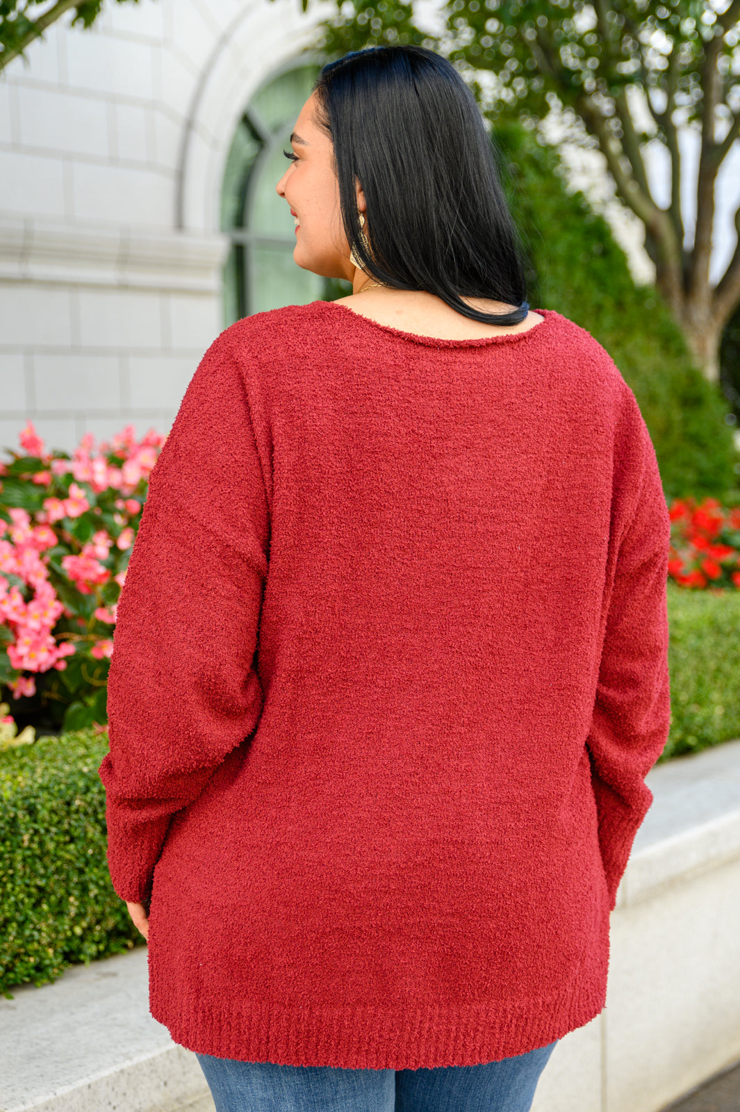 Start Of Something New V Neck Sweater In Burgundy