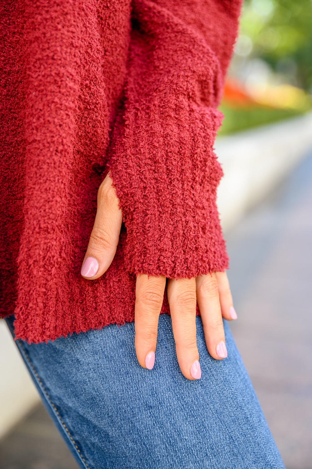 Start Of Something New V Neck Sweater In Burgundy