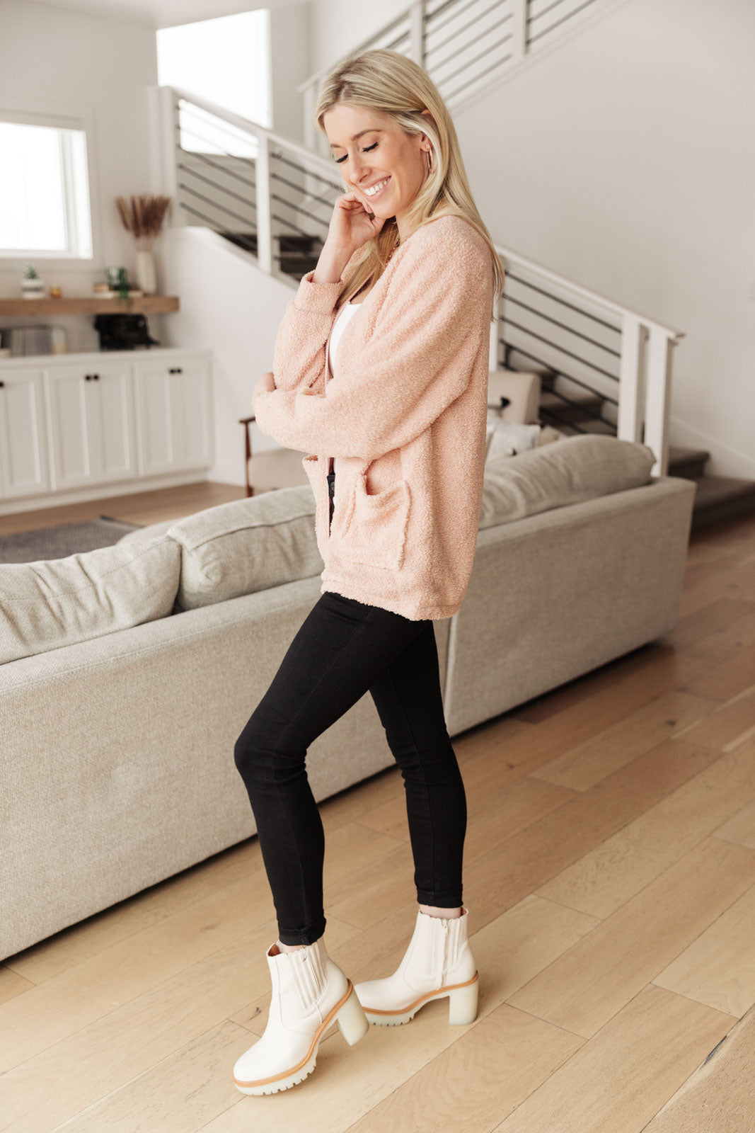 Start The Trend Cardigan in Blush