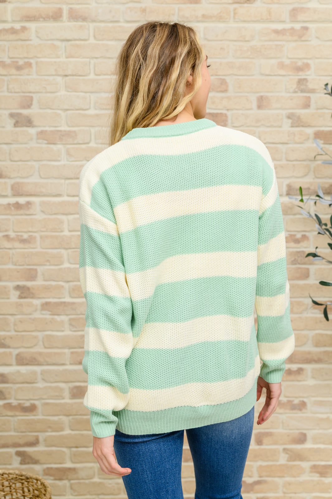 Striped Top In Sage