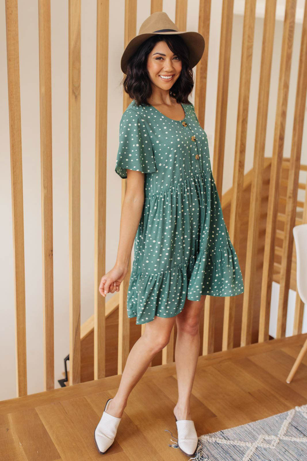 Sweet Dots Dress in Green