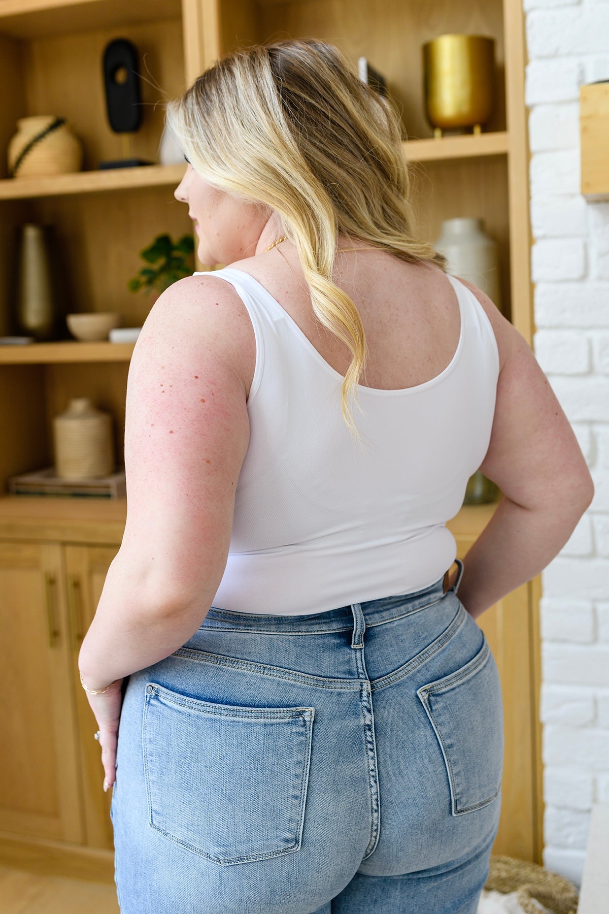 The Basics Reversible Longline Tank in White