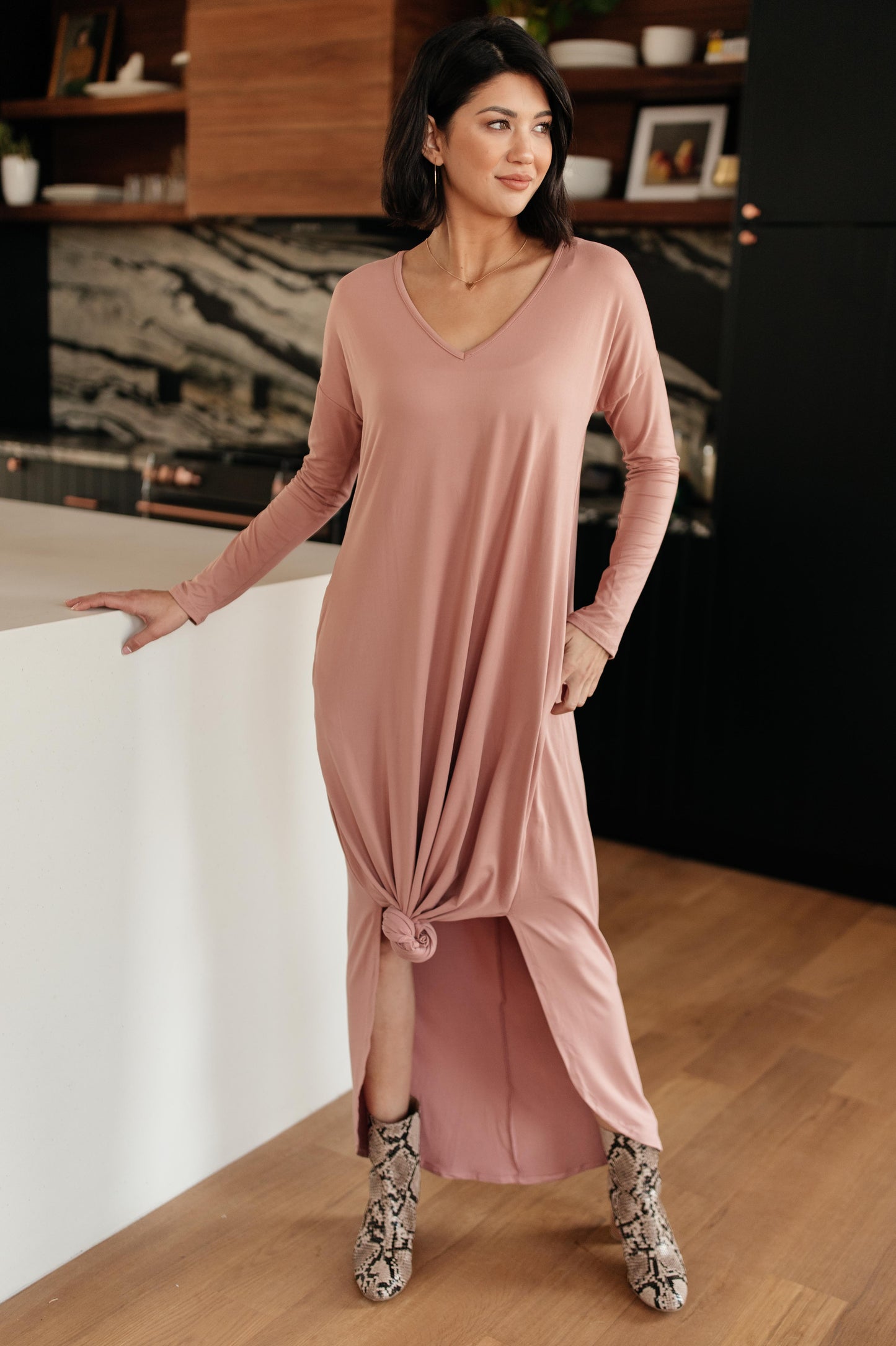 The Melanie Maxi Dress in Mauve