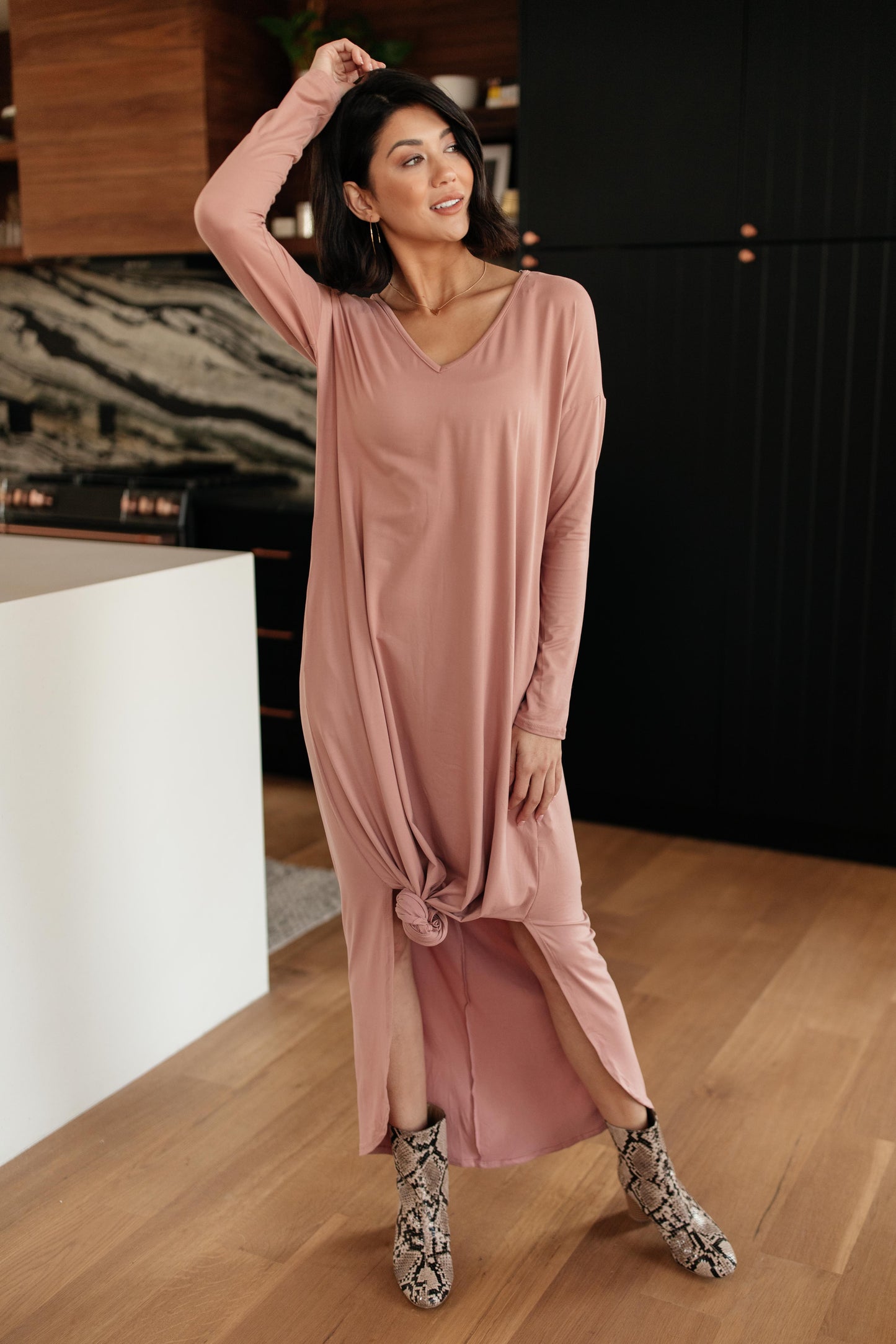 The Melanie Maxi Dress in Mauve