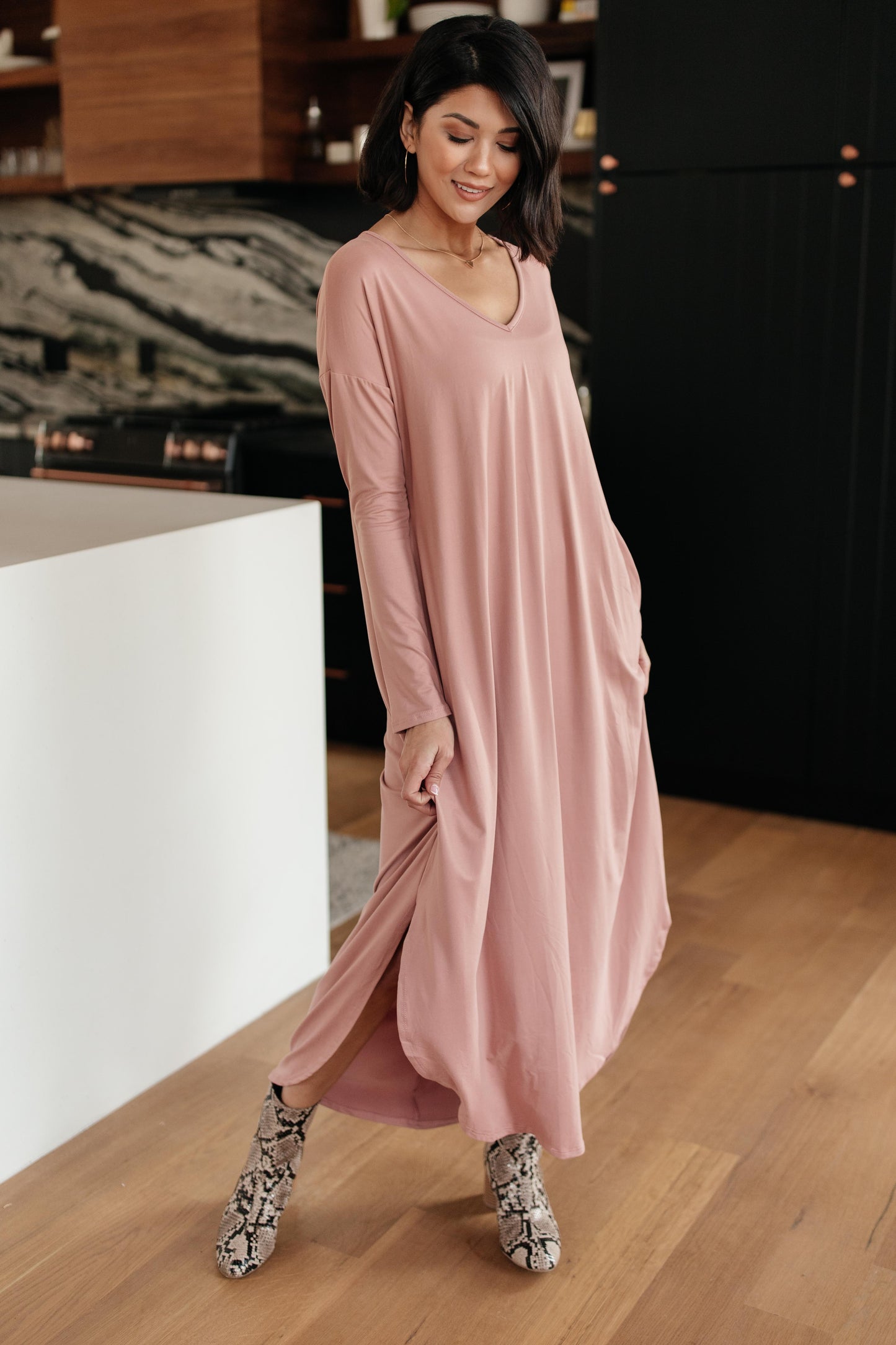 The Melanie Maxi Dress in Mauve