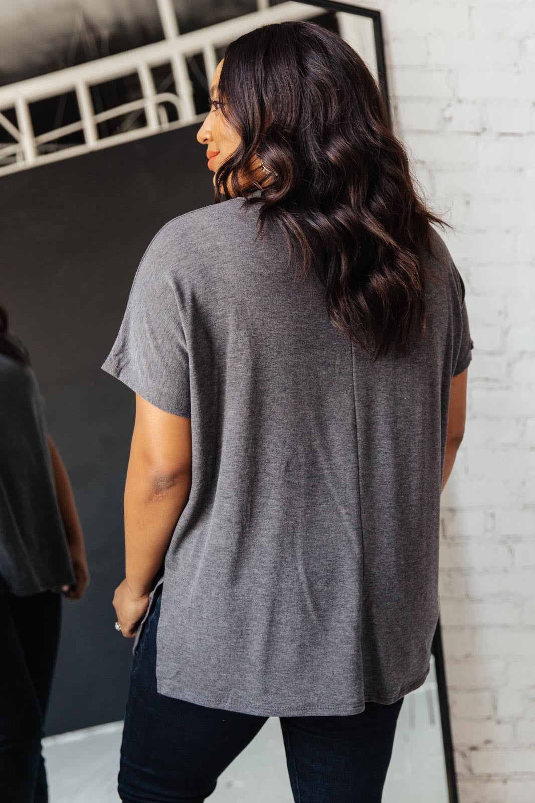 The Weekender Top in Charcoal