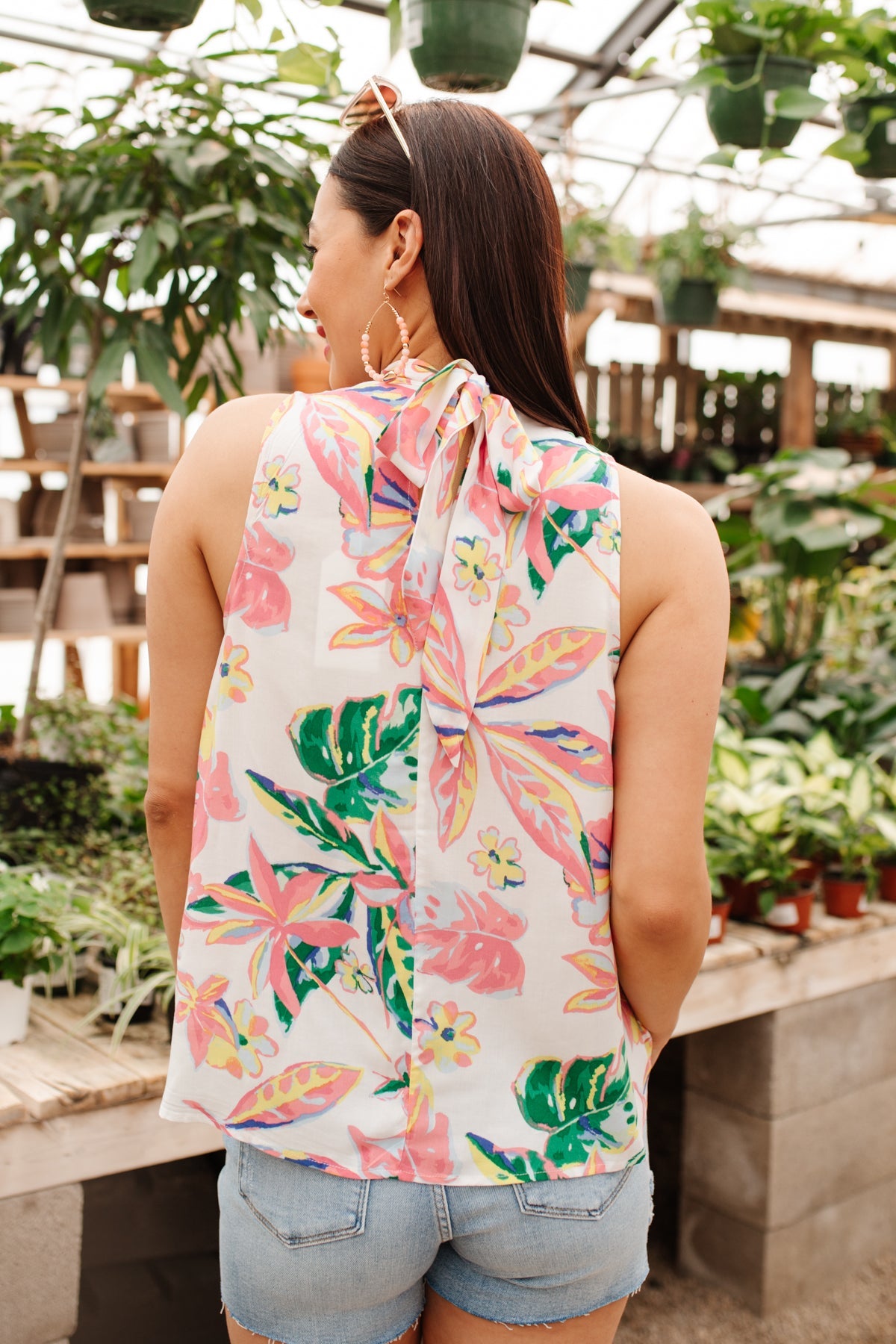 Tropical Rain Sleeveless Top