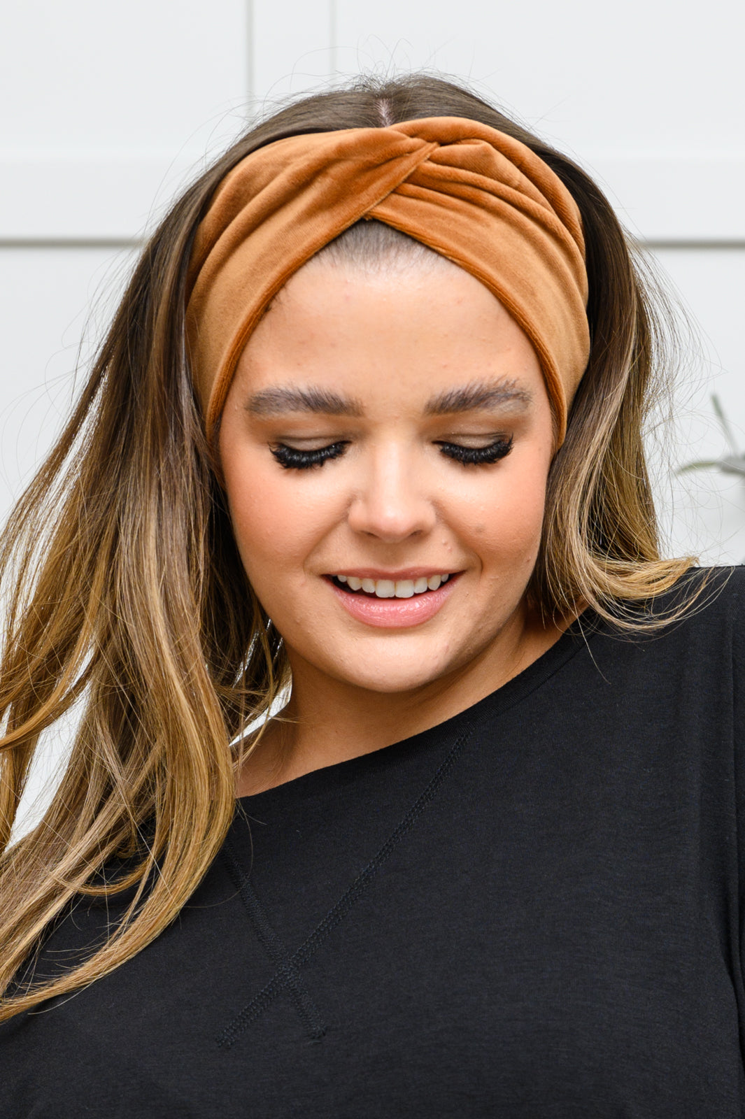 Velvet Twist Headband In Chestnut