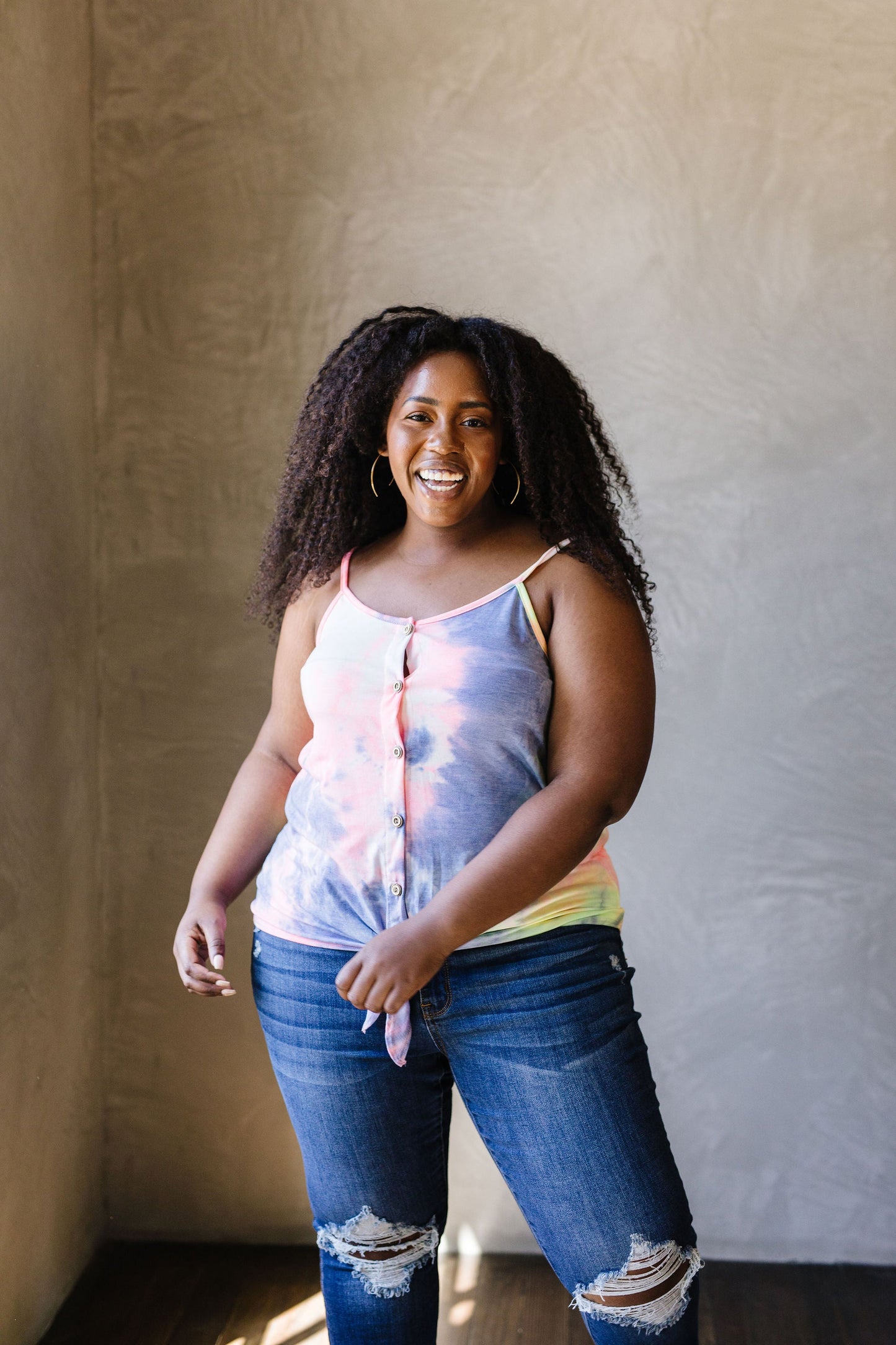 Wild N Tie Dyed Tank In Indigo