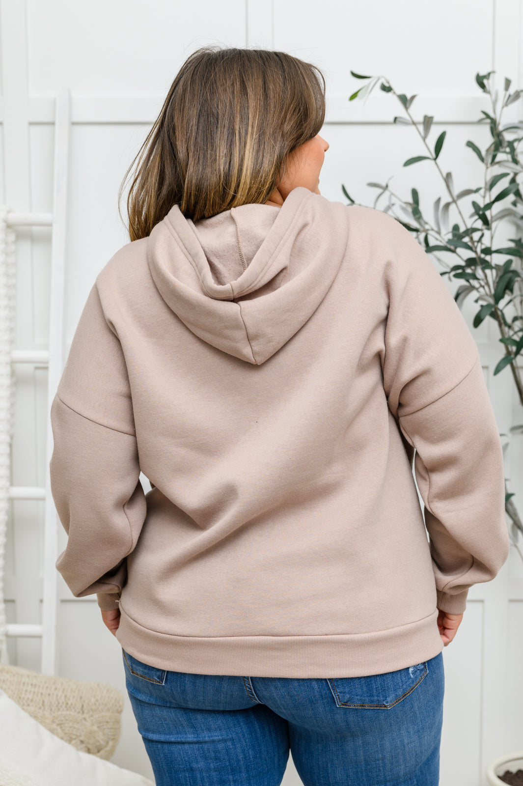 Zip Up Hoodie Sweat Jacket in Mocha