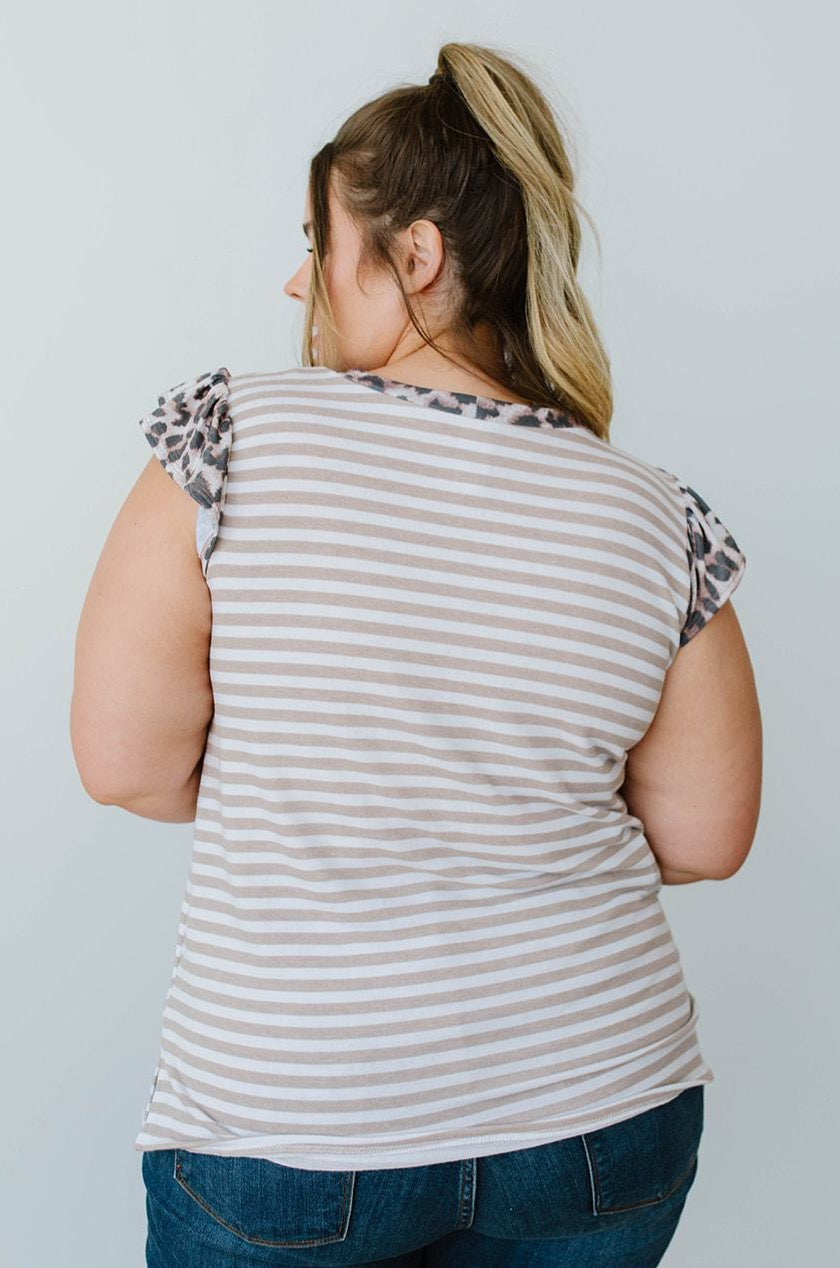 Just A Bit Of Leopard Striped Top