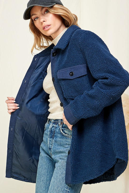 PREORDER: Estes Sherpa Jacket in Navy